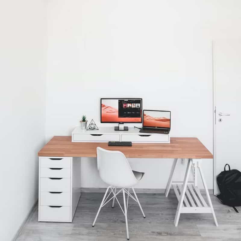 desk with saddle legs and drawers 2